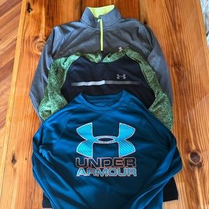 3-Under Armour boys, long sleeved shirts